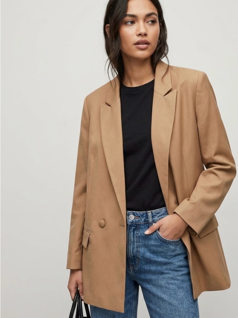 ASOS Design Perfect Blazer Double Breasted in Camel Tan Size US 8